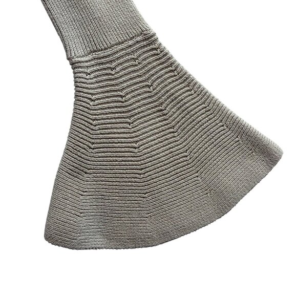 Boston Proper Womens Taupe Cotton Rayon Knit Dress Bell Sleeves Fit & Flare Sz X - Picture 4 of 7